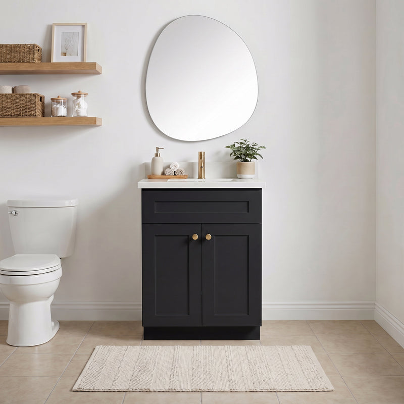 24" Shaker Bathroom Vanity – Black