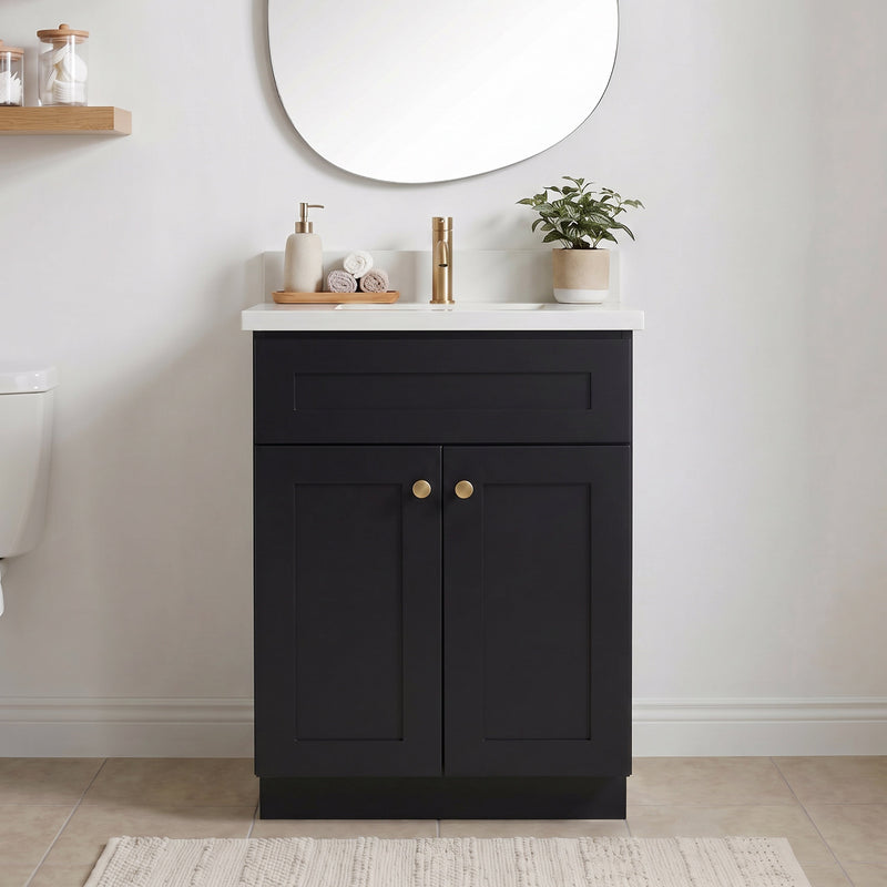 24" Shaker Bathroom Vanity – Black