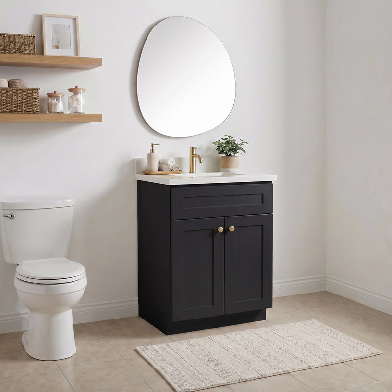 24" Shaker Bathroom Vanity – Black