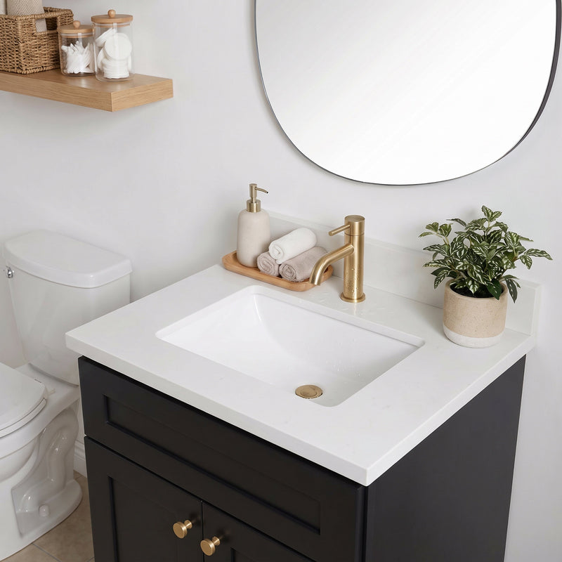 24" Shaker Bathroom Vanity – Black