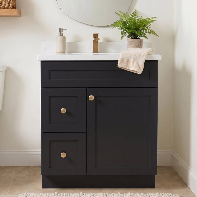 30" Shaker Bathroom Vanity – Black