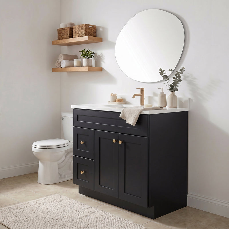 36" Shaker Bathroom Vanity – Black