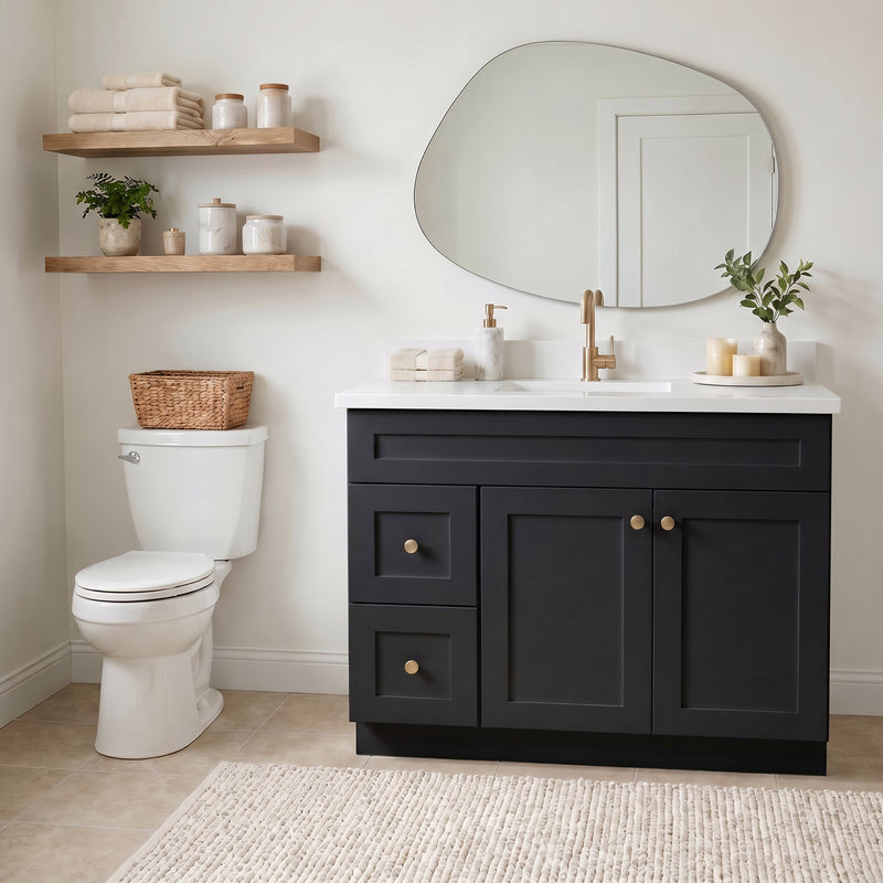 42" Shaker Bathroom Vanity – Black