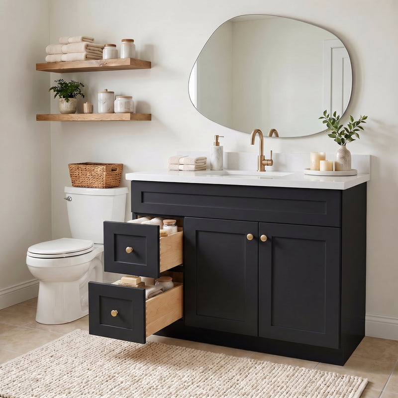 42" Shaker Bathroom Vanity – Black