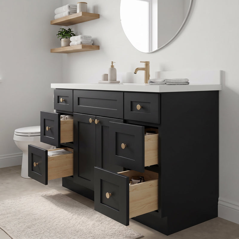 48" Shaker Bathroom Vanity – Black