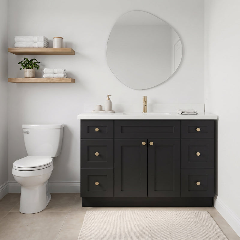48" Shaker Bathroom Vanity – Black