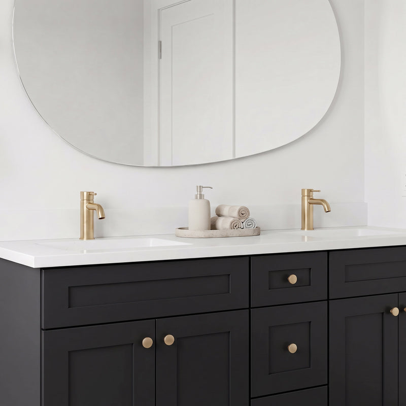 60" Shaker Bathroom Vanity – Black – Double Sink