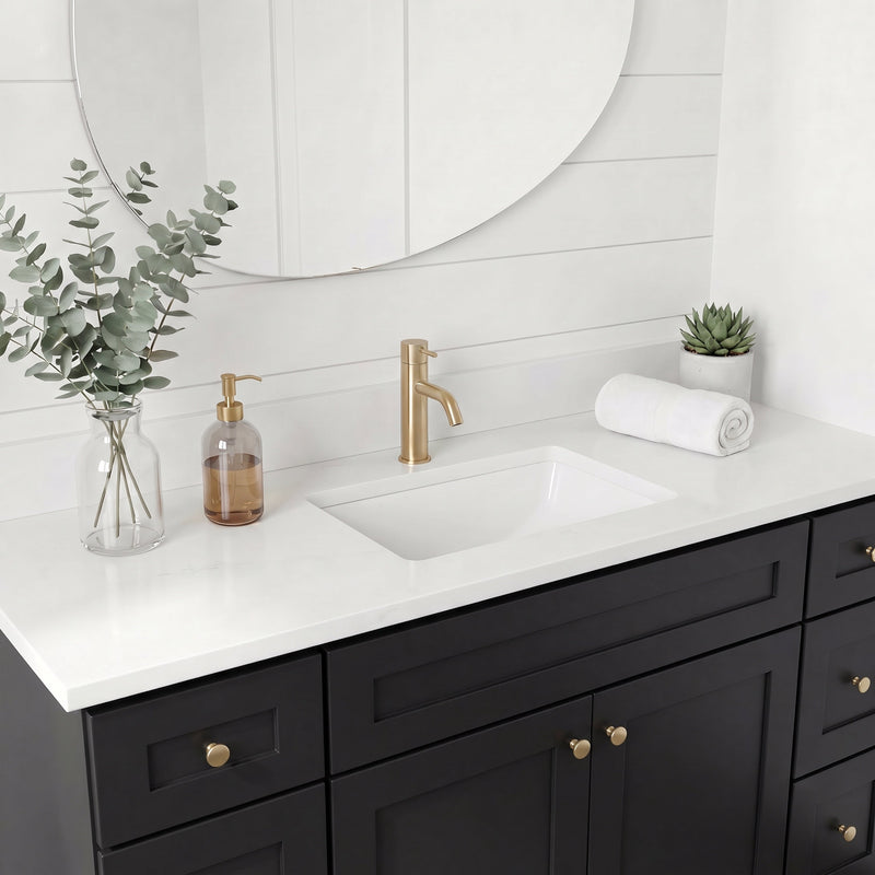 60" Shaker Bathroom Vanity – Black – Single Sink