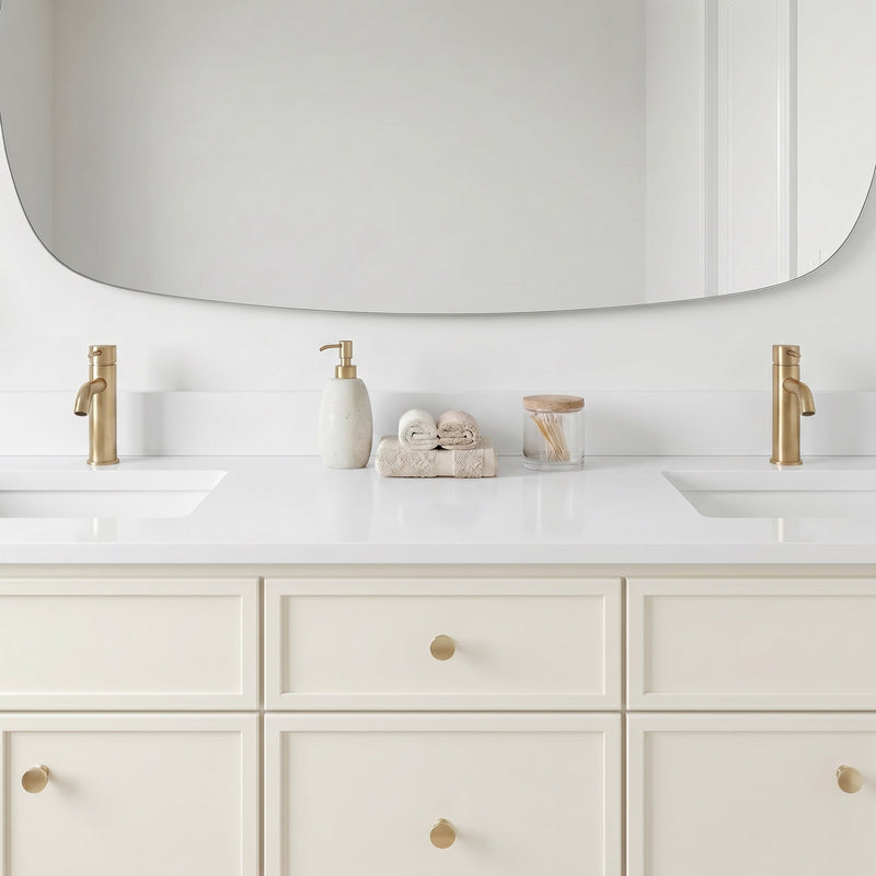 72" Off White Slim Shaker Bathroom Vanity with Quartz Top – Double Sink