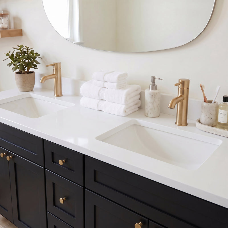 72" Shaker Bathroom Vanity – Black – Double Sink