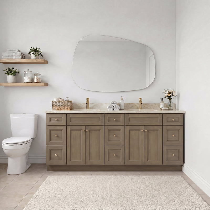 84" Shaker Bathroom Vanity – Willowdale – 9 Drawers