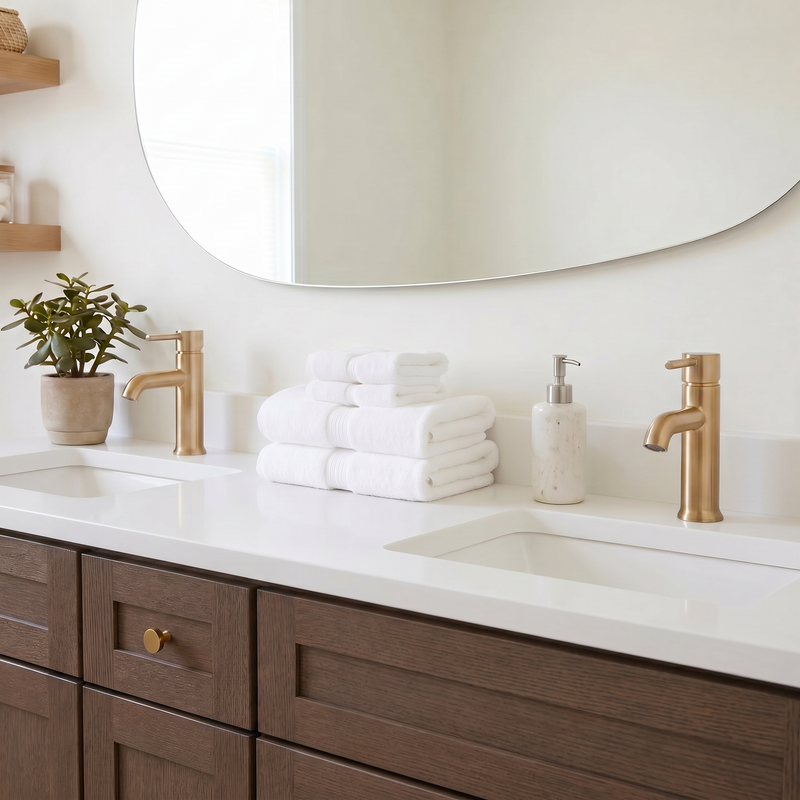 72" Coffee Bean Shaker Bathroom Vanity with Quartz Top – Double Sink