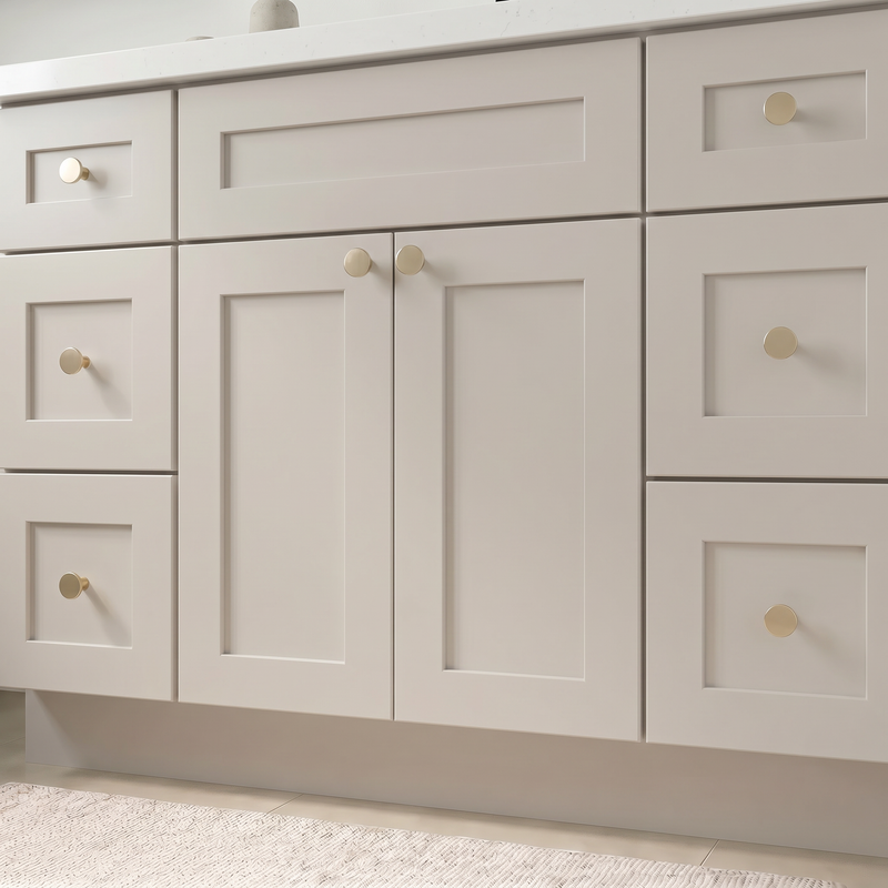 48" Taupe Shaker Bathroom Vanity with Quartz Top – Single Sink