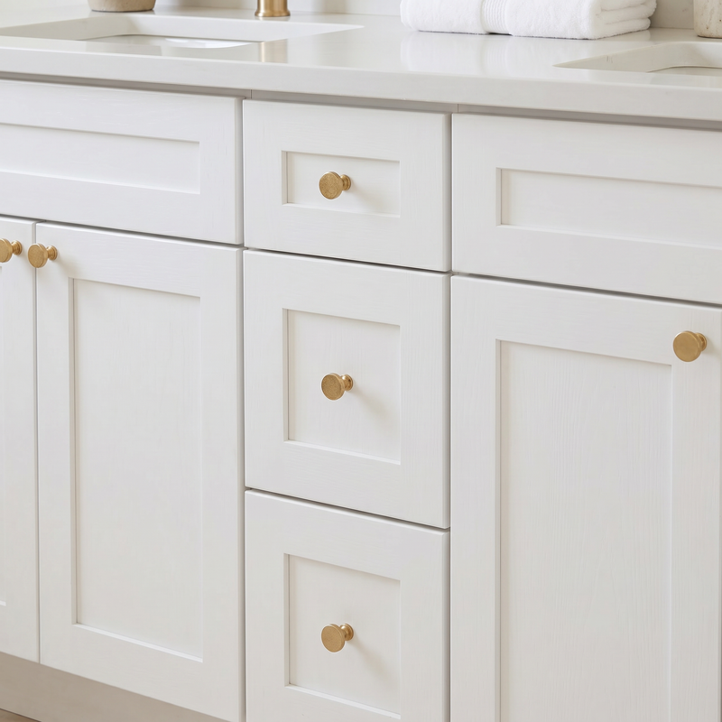 72" White Shaker Bathroom Vanity with Quartz Top – Double Sink