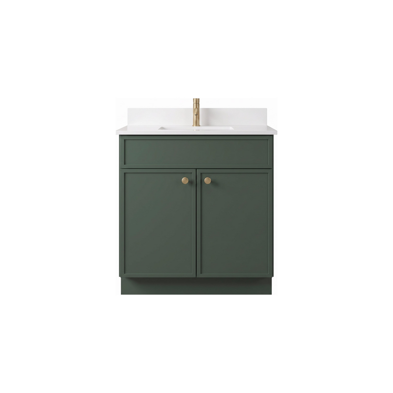 30" Slim Shaker Bathroom Vanity – Forest Green