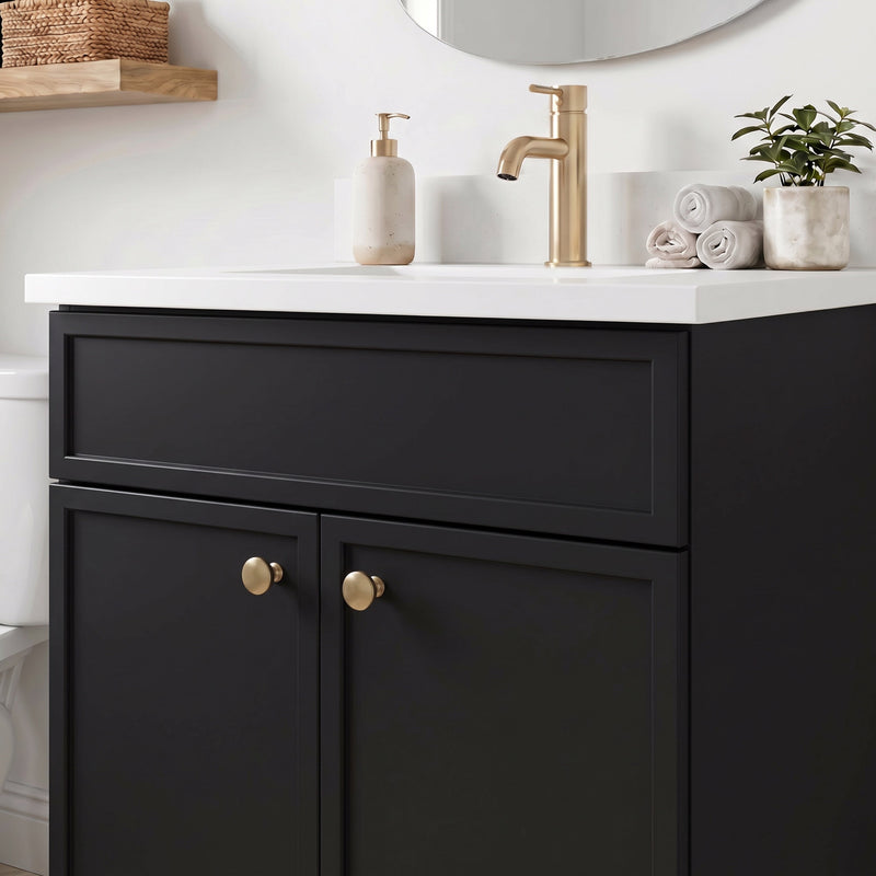 24" Slim Shaker Bathroom Vanity – Black