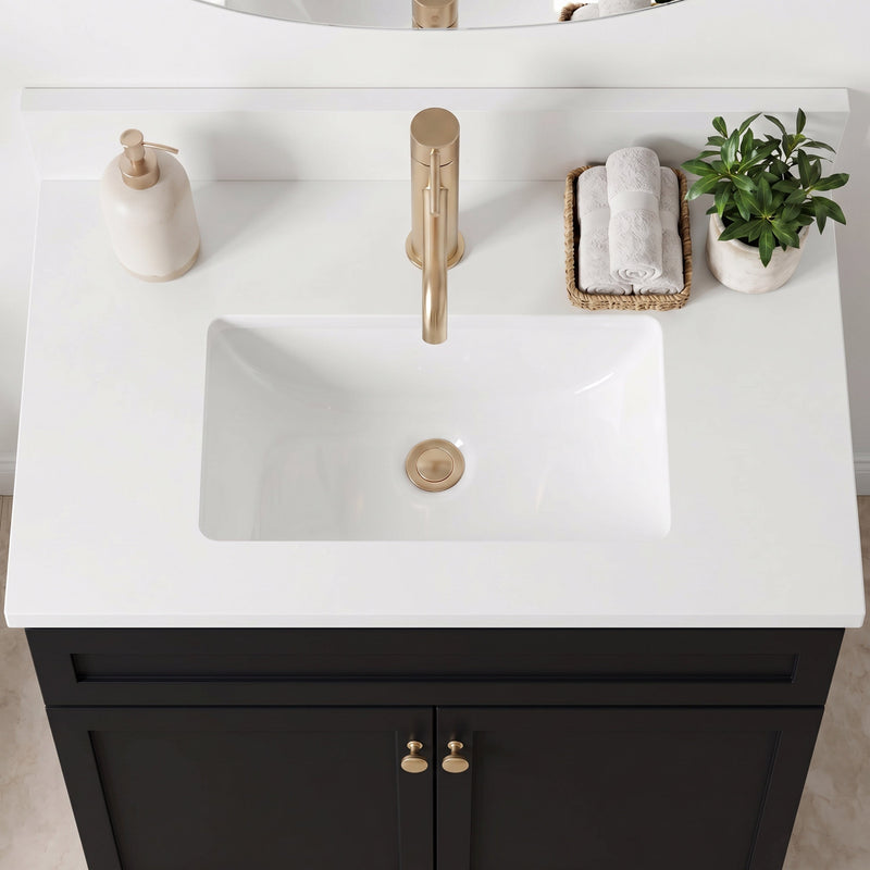 24" Slim Shaker Bathroom Vanity – Black