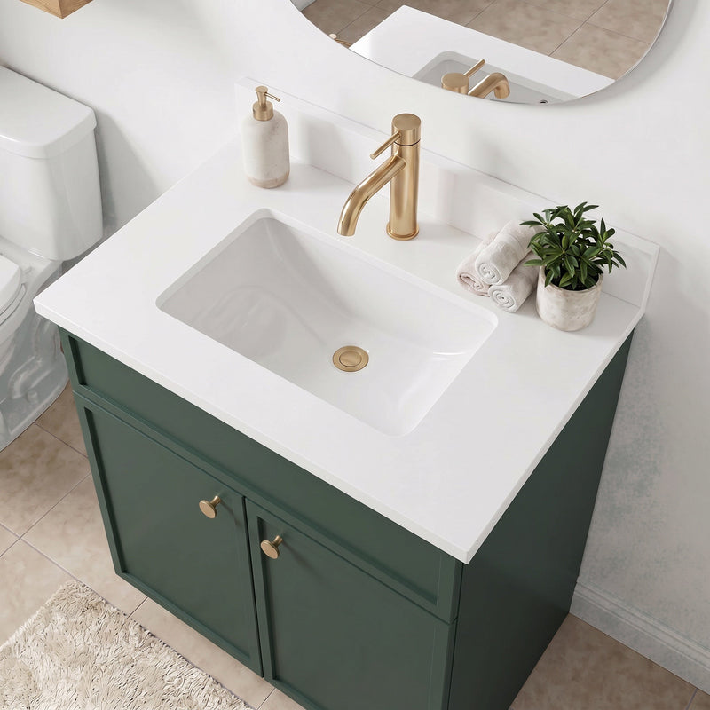 24" Slim Shaker Bathroom Vanity – Forest Green
