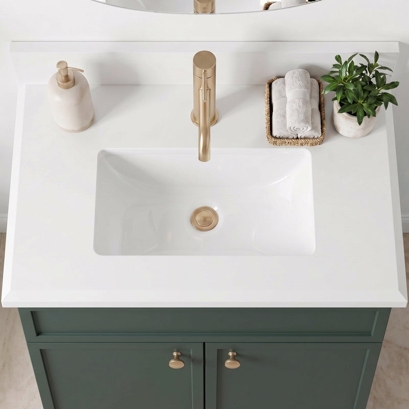 24" Slim Shaker Bathroom Vanity – Forest Green