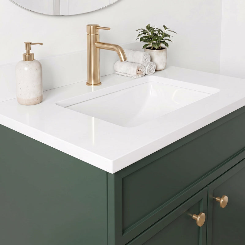 24" Slim Shaker Bathroom Vanity – Forest Green