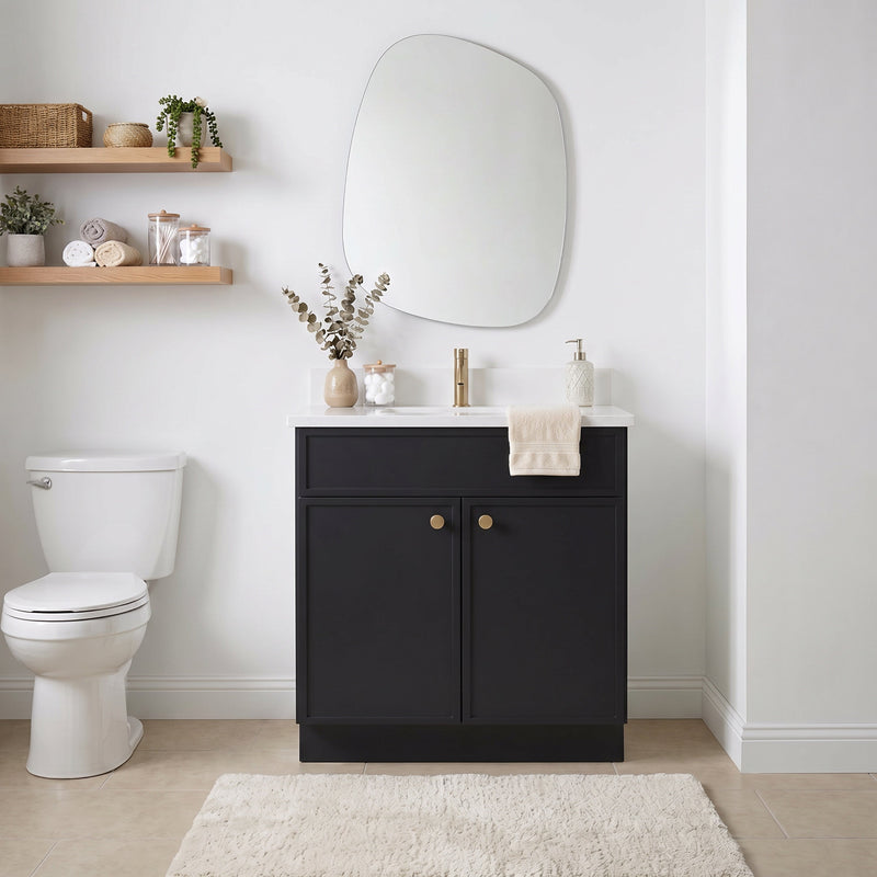 30" Slim Shaker Bathroom Vanity – Black