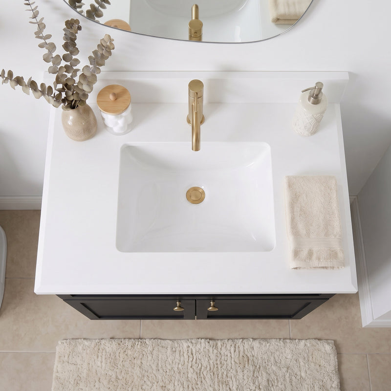 30" Slim Shaker Bathroom Vanity – Black