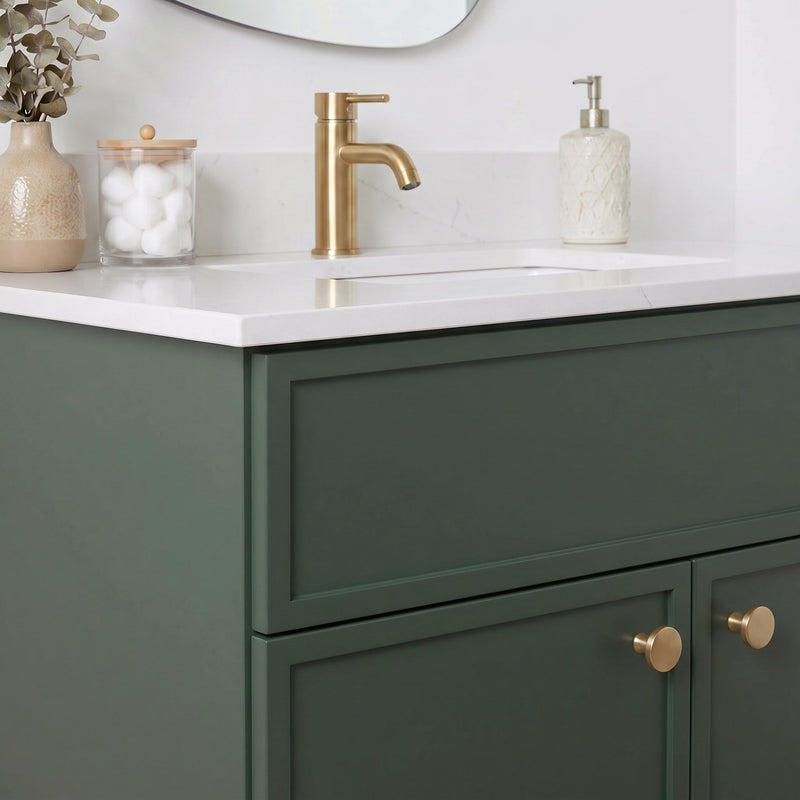 30" Slim Shaker Bathroom Vanity – Forest Green