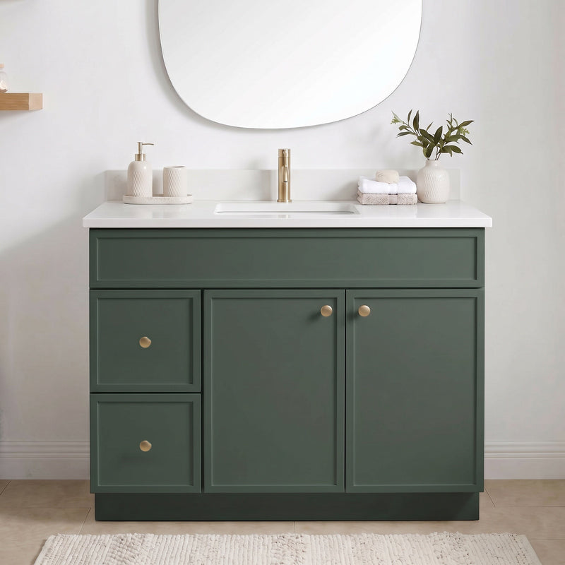 42" Slim Shaker Bathroom Vanity – Forest Green