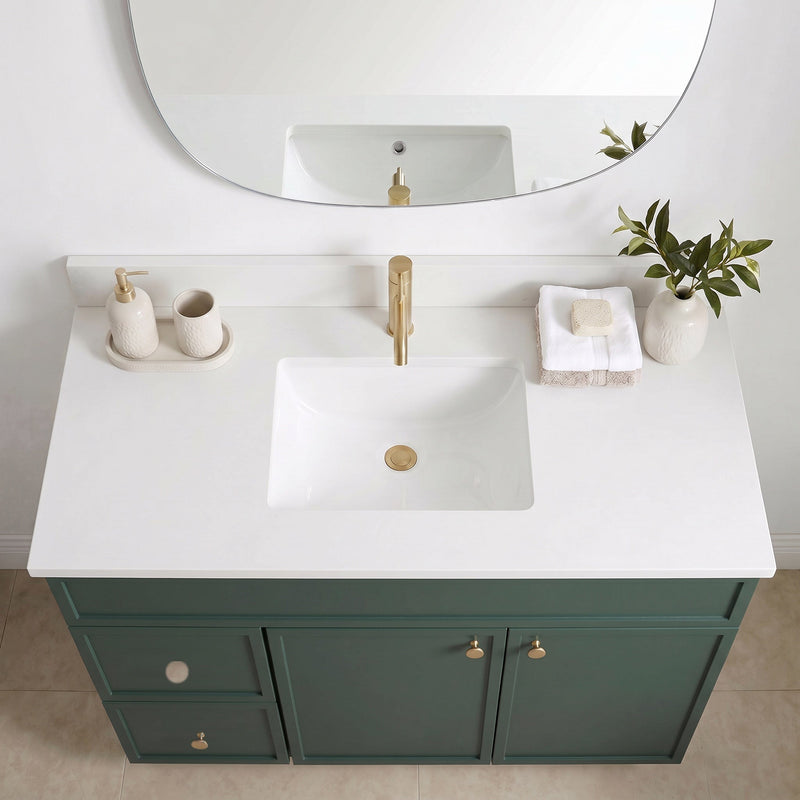 42" Slim Shaker Bathroom Vanity – Forest Green