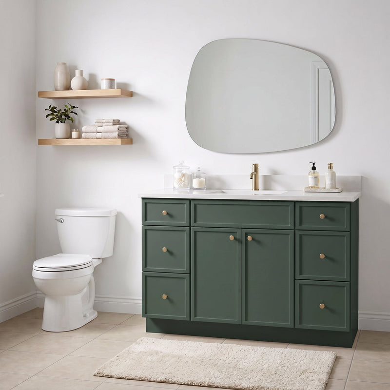 48" Slim Shaker Bathroom Vanity – Forest Green