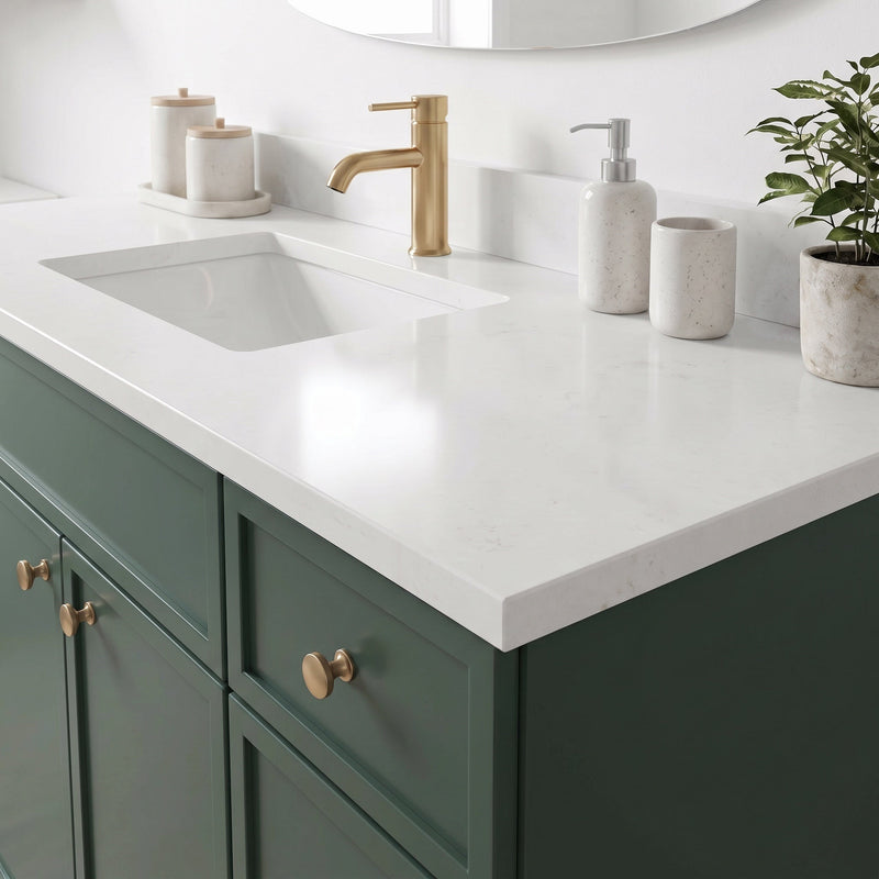 48" Slim Shaker Bathroom Vanity – Forest Green