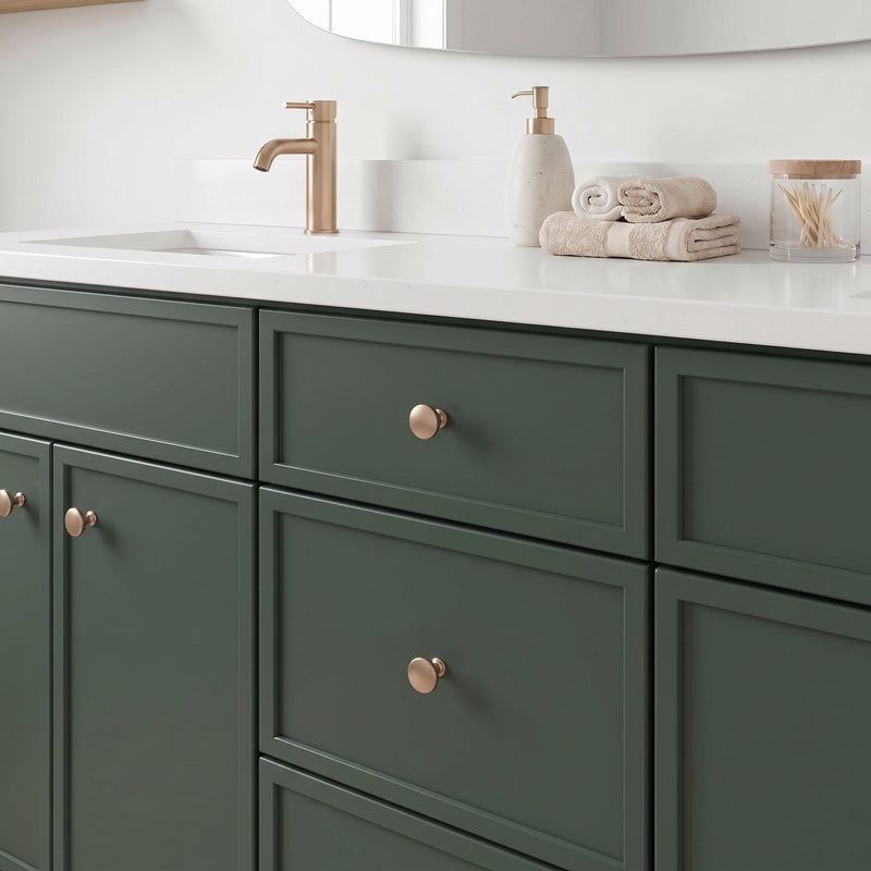72" Slim Shaker Bathroom Vanity – Forest Green – Double Sink