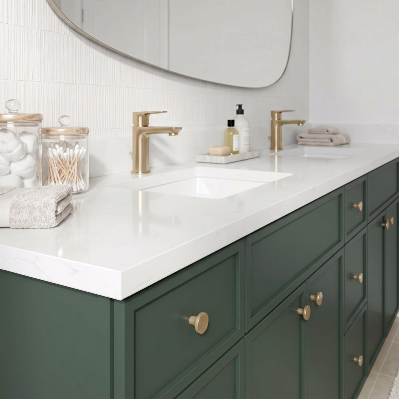 84" Slim Shaker Bathroom Vanity – Forest Green – 9 Drawers