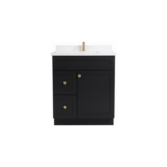 30" Shaker Bathroom Vanity – Black