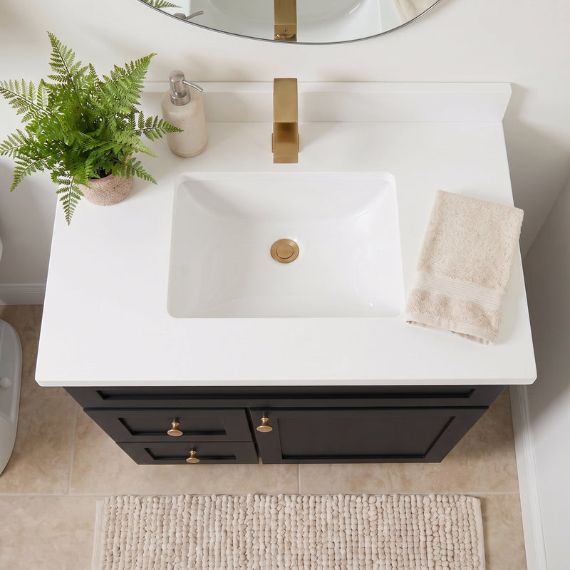 30" Shaker Bathroom Vanity – Black