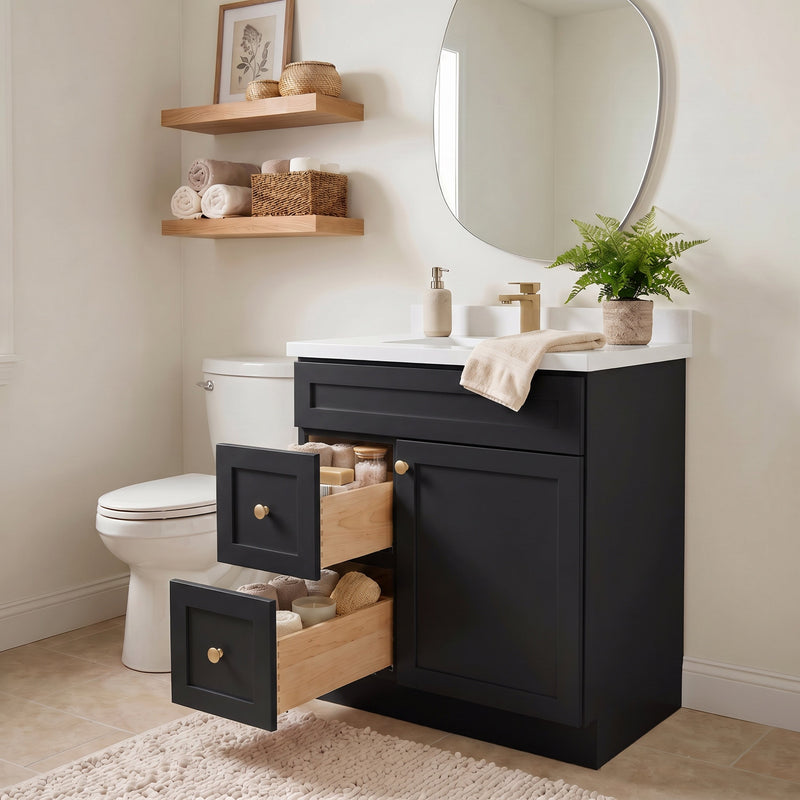 30" Shaker Bathroom Vanity – Black