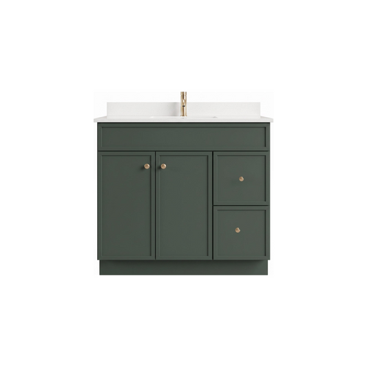 36" Slim Shaker Bathroom Vanity – Forest Green