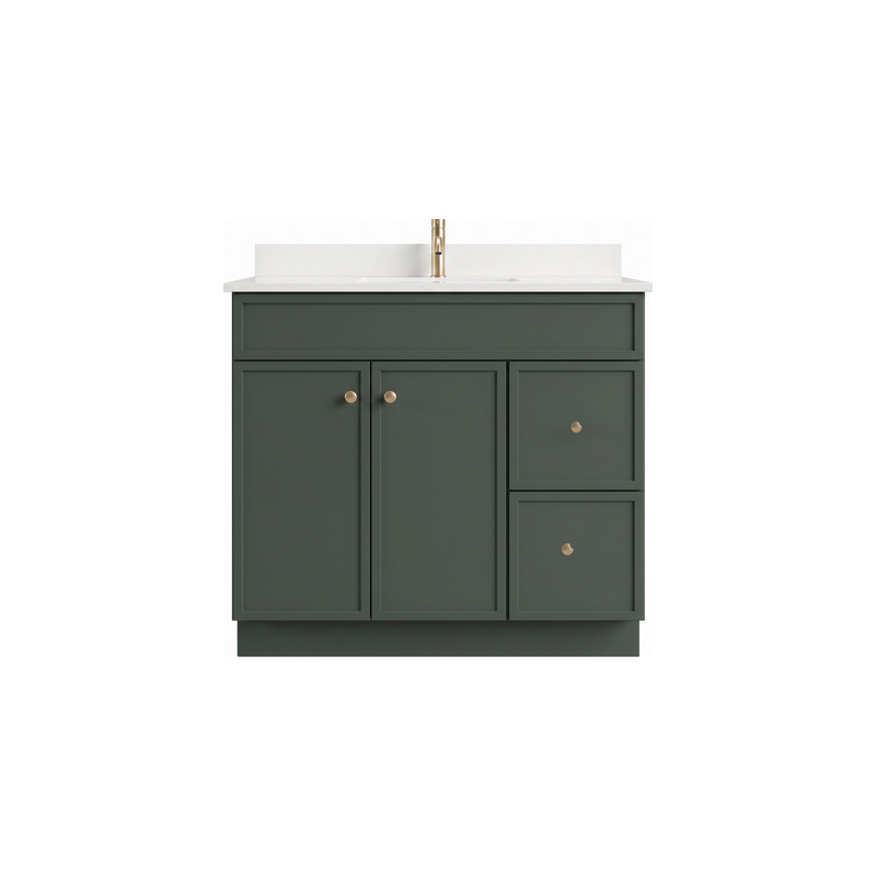 36" Slim Shaker Bathroom Vanity – Forest Green
