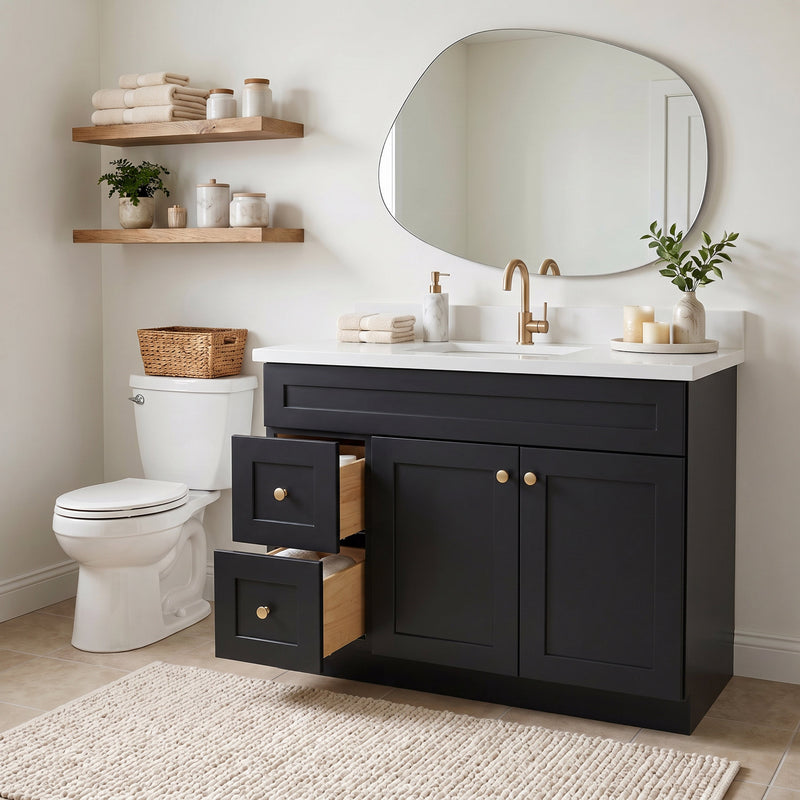 42" Shaker Bathroom Vanity – Black