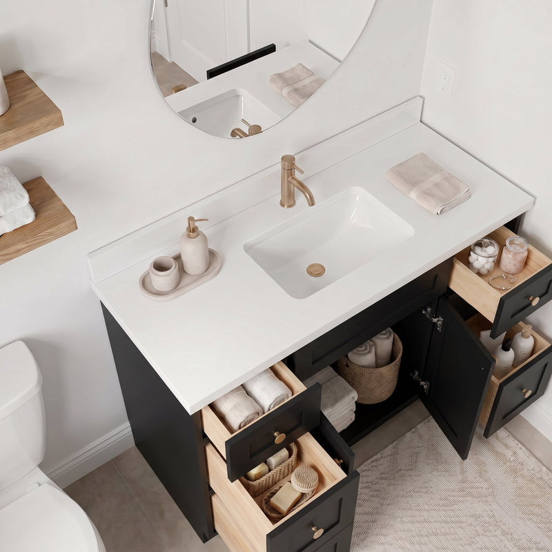 48" Shaker Bathroom Vanity – Black