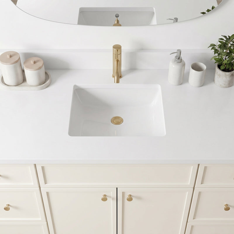 48" Off White Slim Shaker Bathroom Vanity with Quartz Top