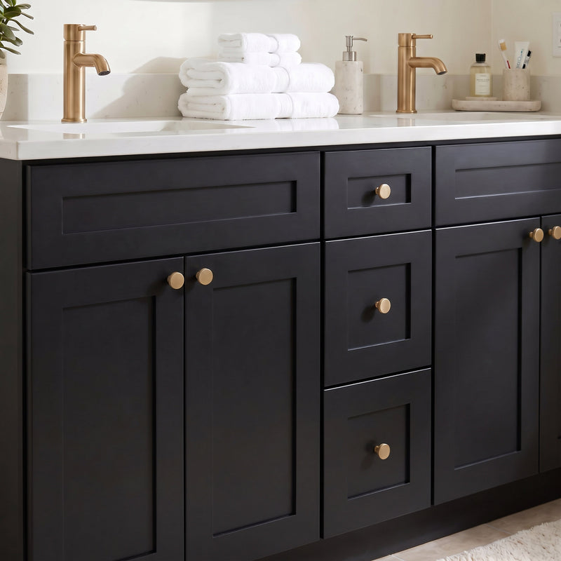 72" Shaker Bathroom Vanity – Black – Double Sink