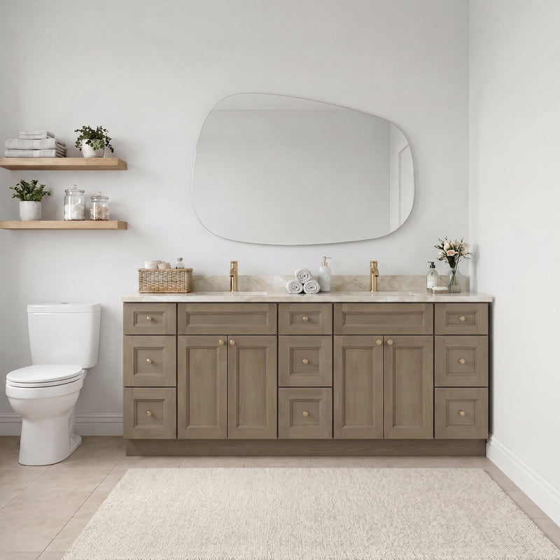84" Shaker Bathroom Vanity – Willowdale – 6 Drawers