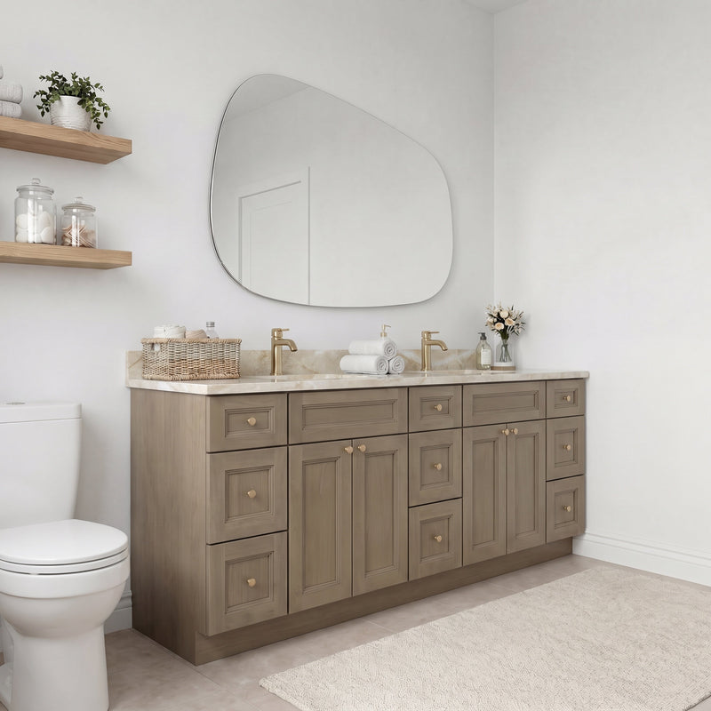 84" Shaker Bathroom Vanity – Willowdale – 6 Drawers