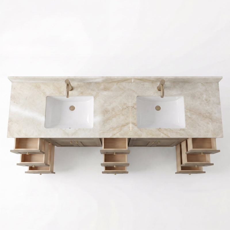 84" Shaker Bathroom Vanity – Willowdale – 6 Drawers