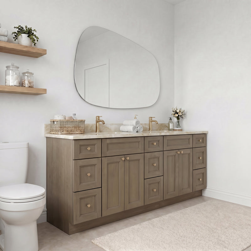 84" Shaker Bathroom Vanity – Willowdale – 9 Drawers