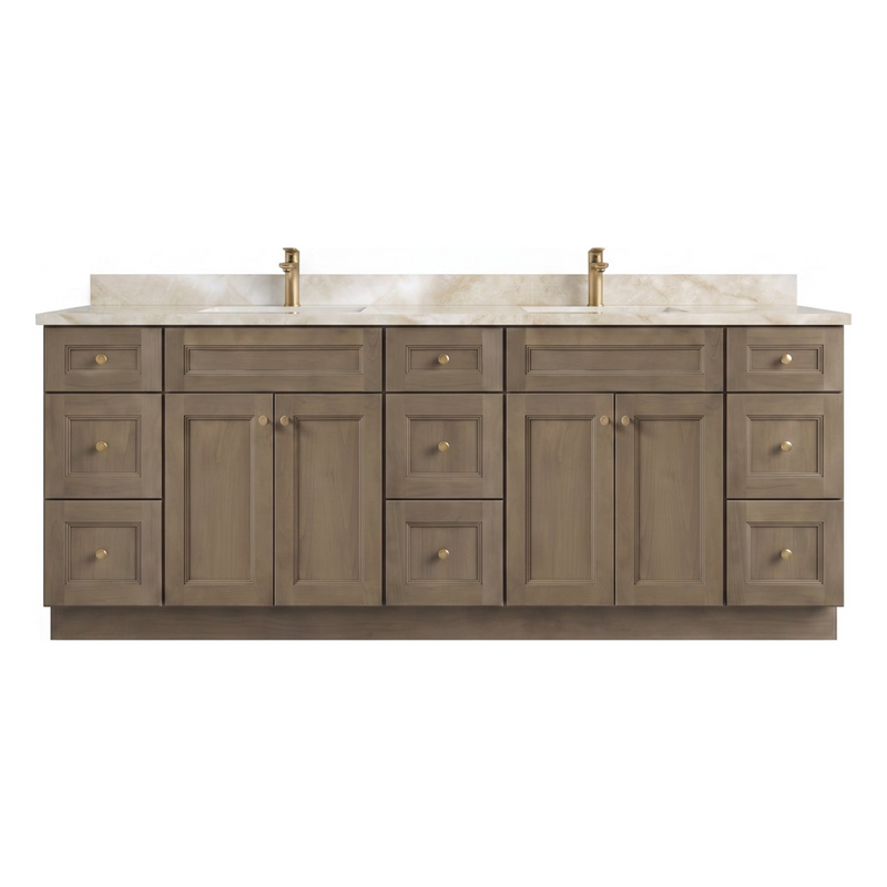 84" Shaker Bathroom Vanity – Willowdale – 9 Drawers