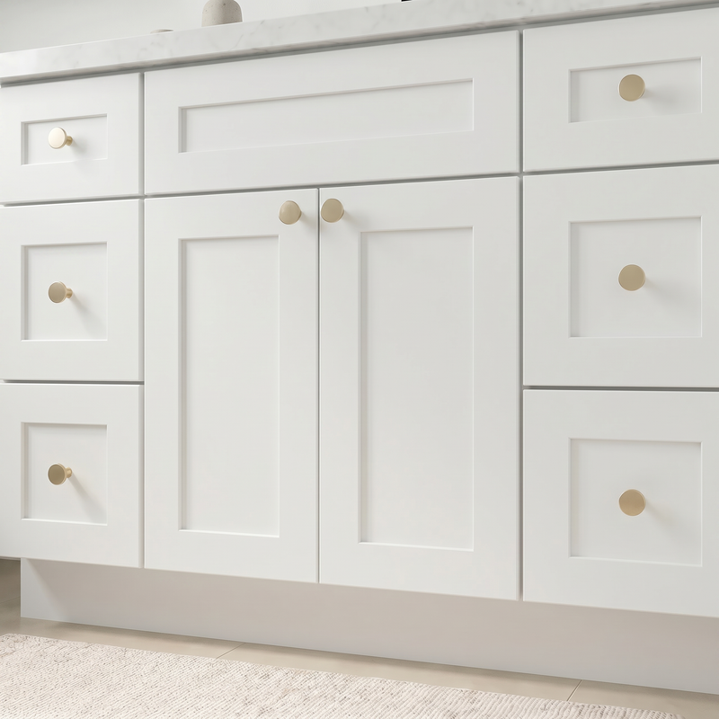 48" White Shaker Bathroom Vanity with Quartz Top – Single Sink