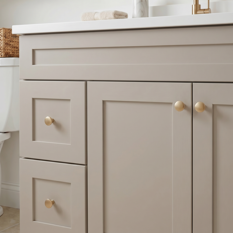 42" Taupe Shaker Bathroom Vanity with Quartz Top – Single Sink