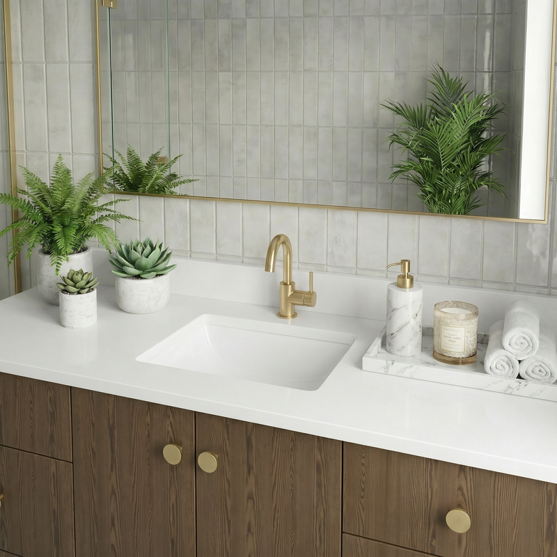 60" Cinnamon Triba European Vanity with Quartz Top – Single Sink